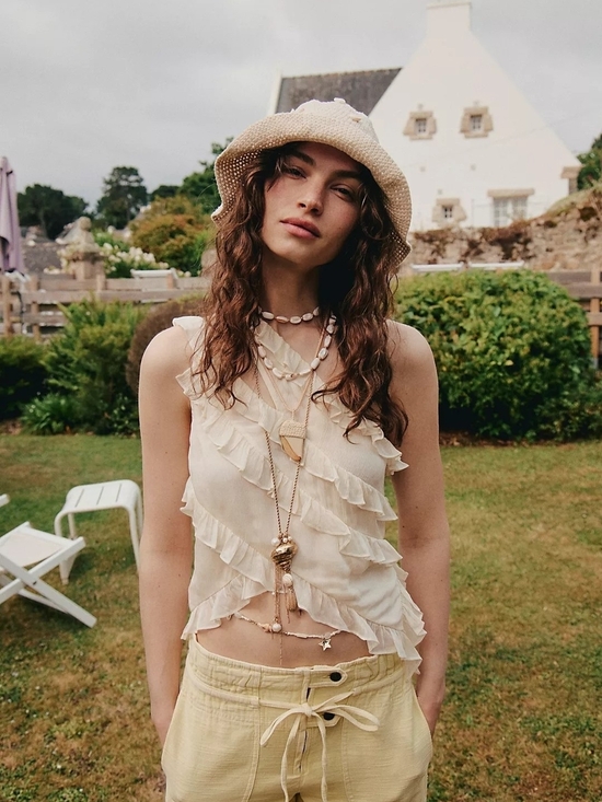 Free People Tops - Free People Hollie One Shoulder Top Size Large - Free People Blouse Ruffles